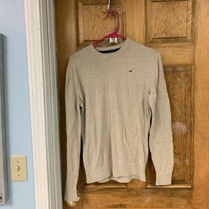 Lightweight crew neck pullover tan sweater